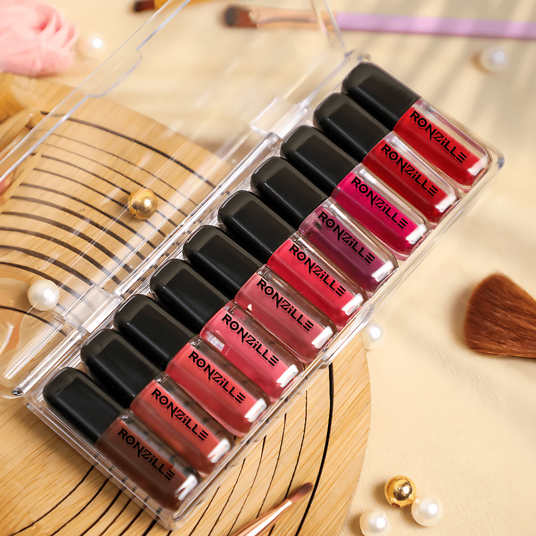 Ronzille Long Lasting Waterproof Non Transfer Liquid Matte Premium Lipstick Set of 10 - Deskart Mart