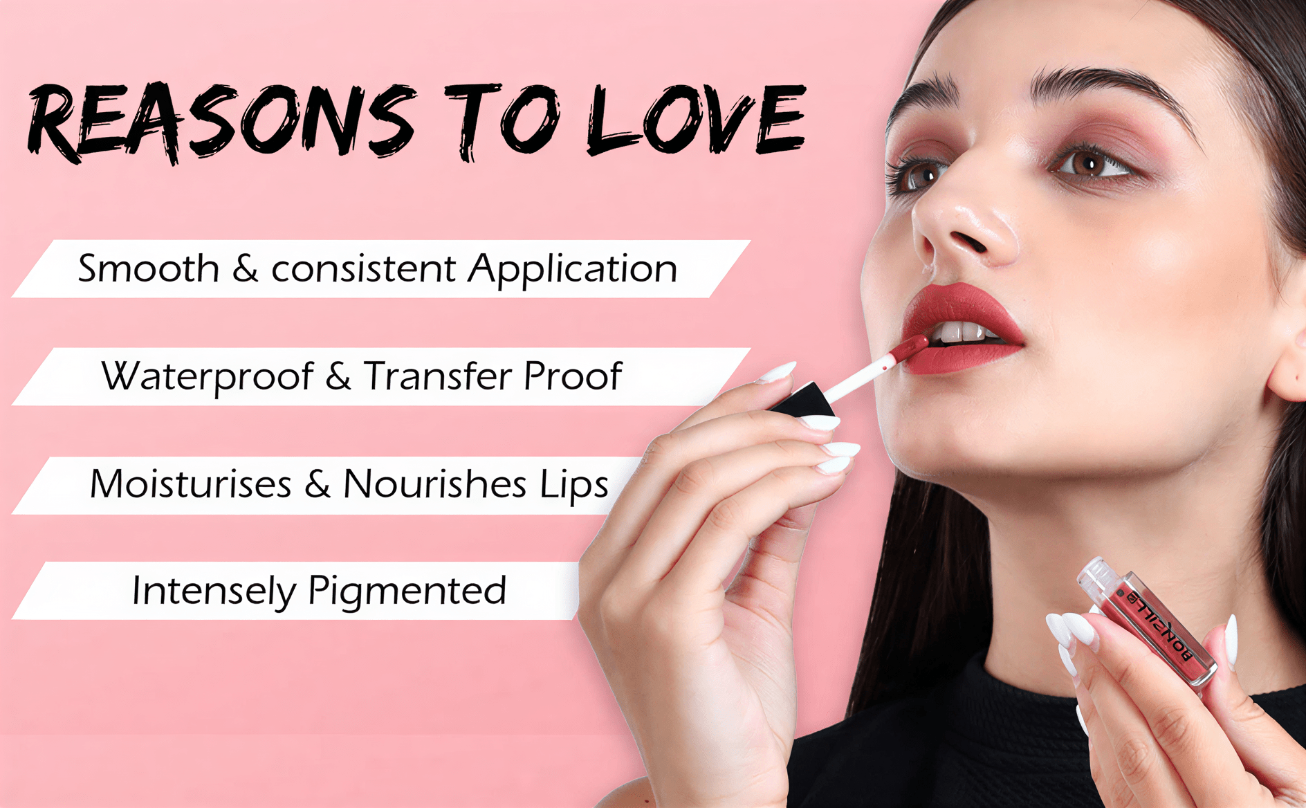 Ronzille Long Lasting Waterproof Non Transfer Liquid Matte Premium Lipstick Set of 10 - Deskart Mart