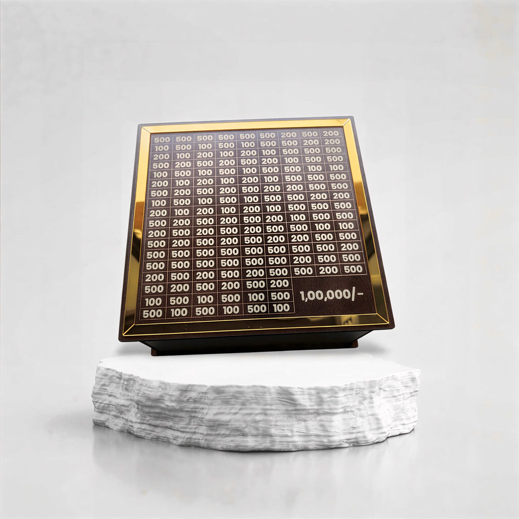 Wooden Money Piggy Bank Saver 1 Lakh Roadmap - Deskart Mart